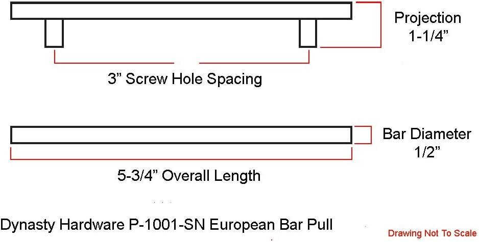 Satin Nickel 5-3/4" Modern Bar Cabinet Pull