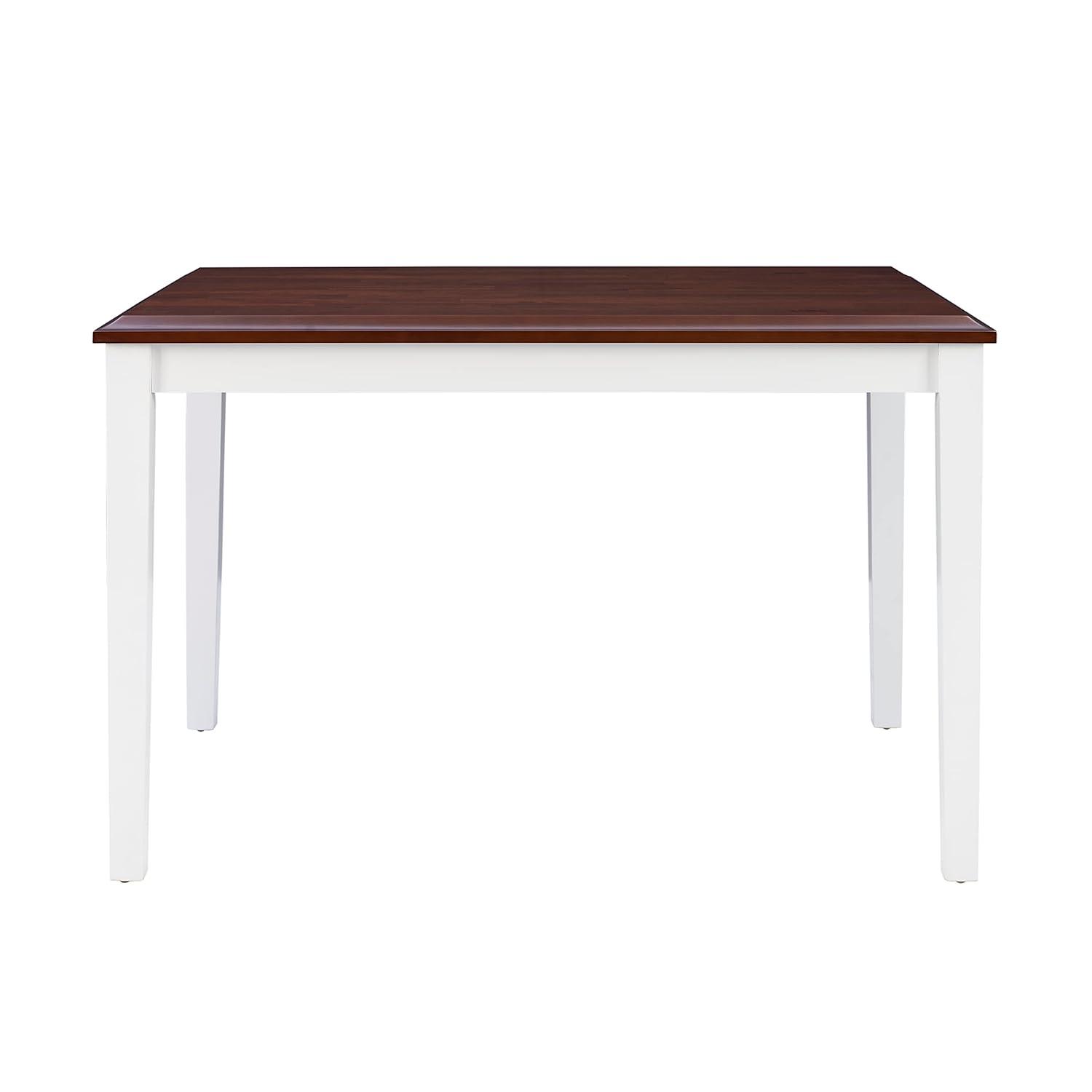 Linon Harrison Five Piece 2 Tone Dining Set in Cherry/White Finished Wood