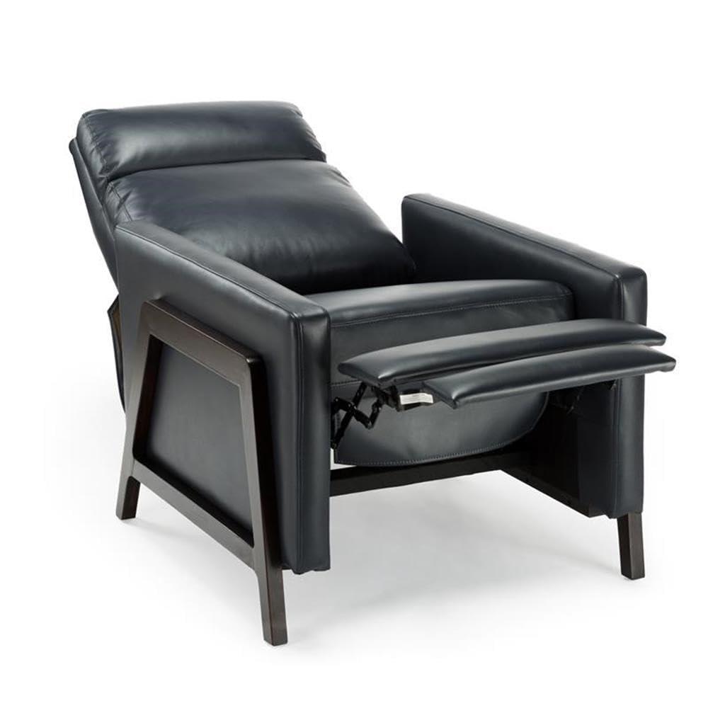 Comfort Pointe Maxton Press-Back Recliner Caramel: Mid-Century Modern, Faux Leather, High Back, Pocketed Coil Seating