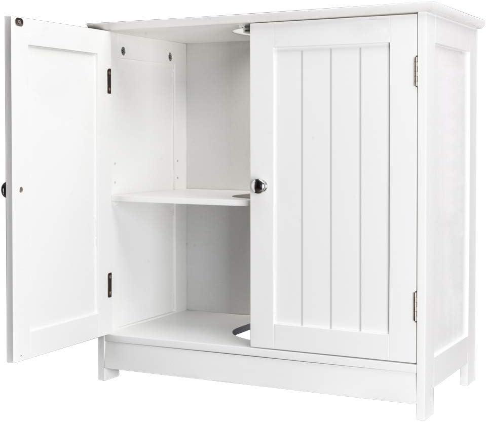 FCH Pedestal Sink, Storage Cabinets with Two Doors and Adjustable Shelves Under Sink Organizer Bathroom Vanity Storage White