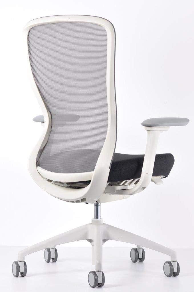 High Back 40'' White Mesh Swivel Task Chair with Adjustable Arms