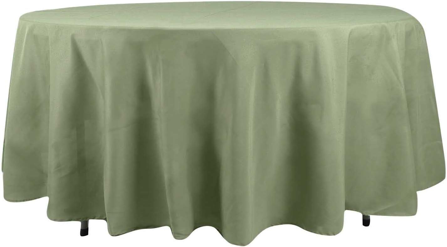 BalsaCircle 108" Round Polyester Tablecloth Wedding Table Linens Eucalyptus Green