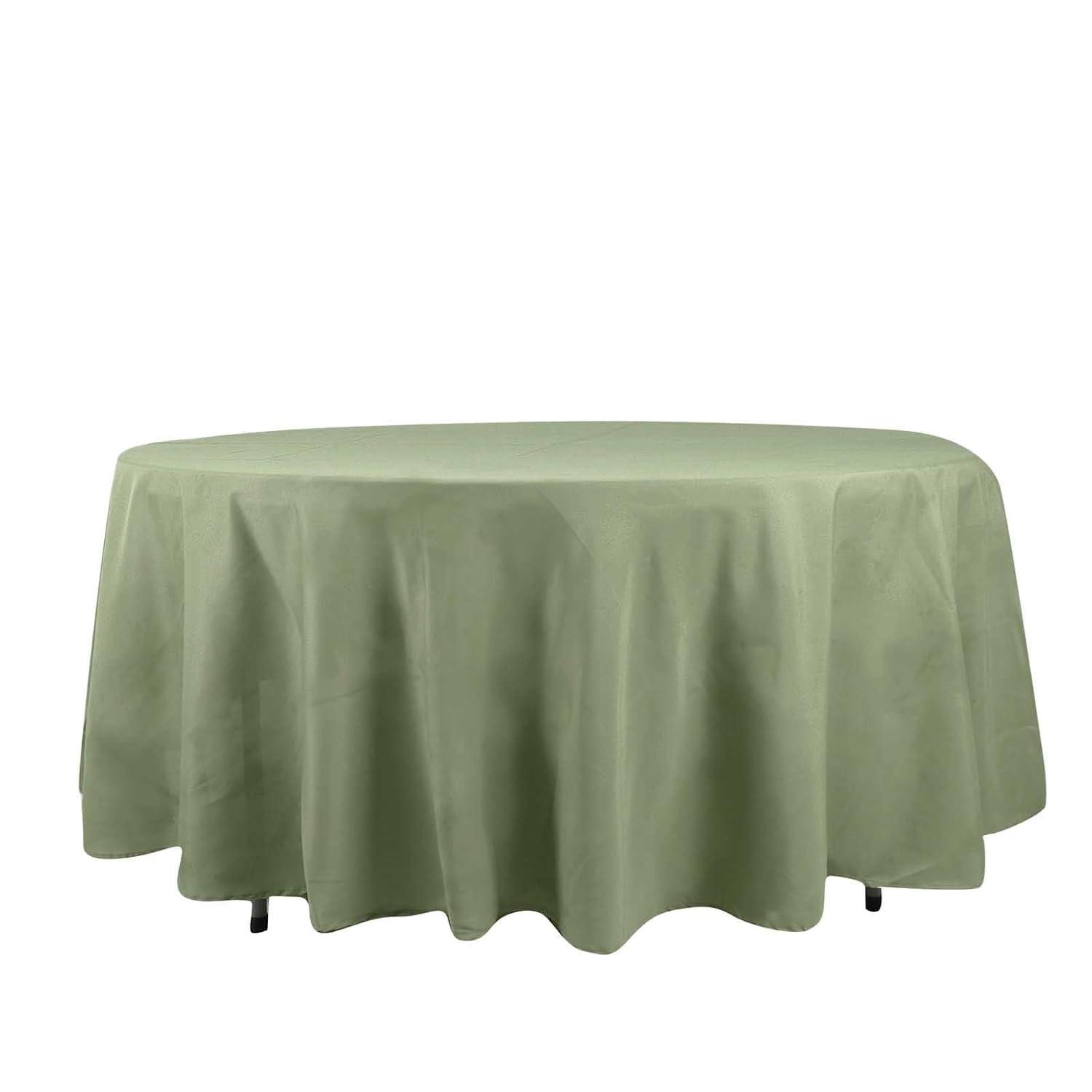 BalsaCircle 108" Round Polyester Tablecloth Wedding Table Linens Eucalyptus Green