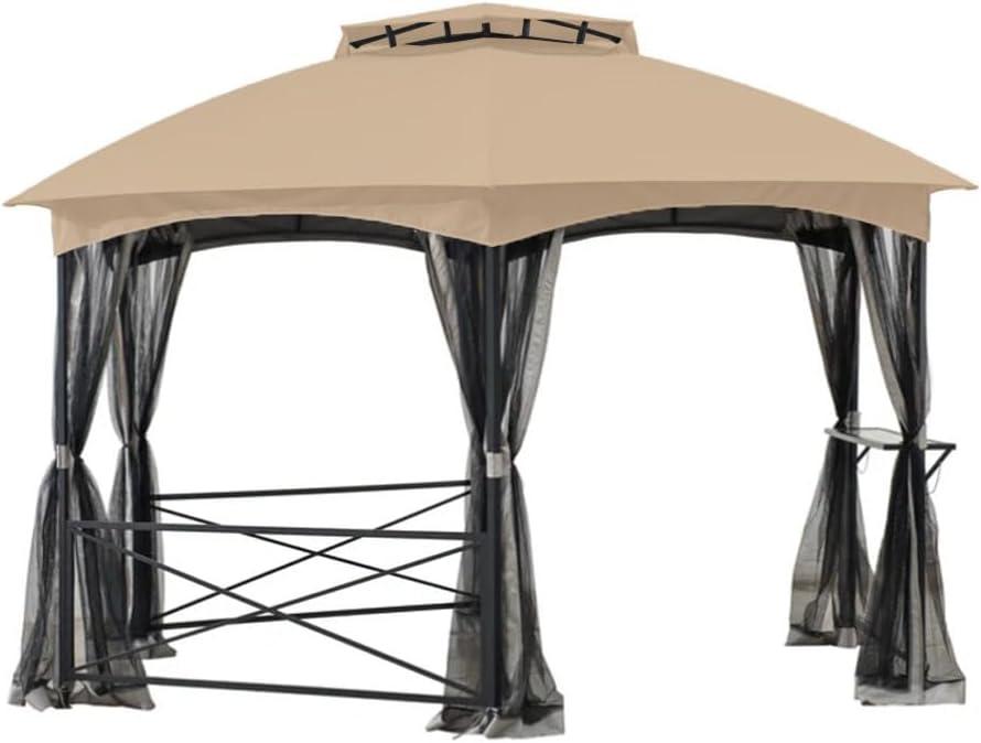 Garden Winds Replacement Canopy for The Crossman Hexagon Gazebo - Standard 350 - Beige - Will ONLY FIT Gazebo Model L-GZ076PST-1A-4