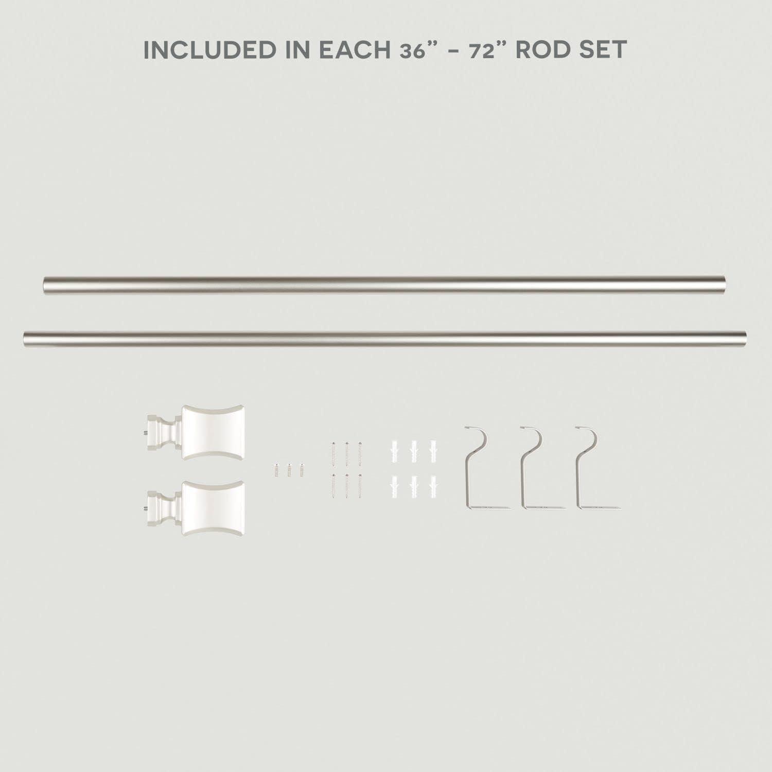 Amalgamated Textiles Exclusive Home Loran 1" Window Curtain Rod and Finial Set, Adjustable