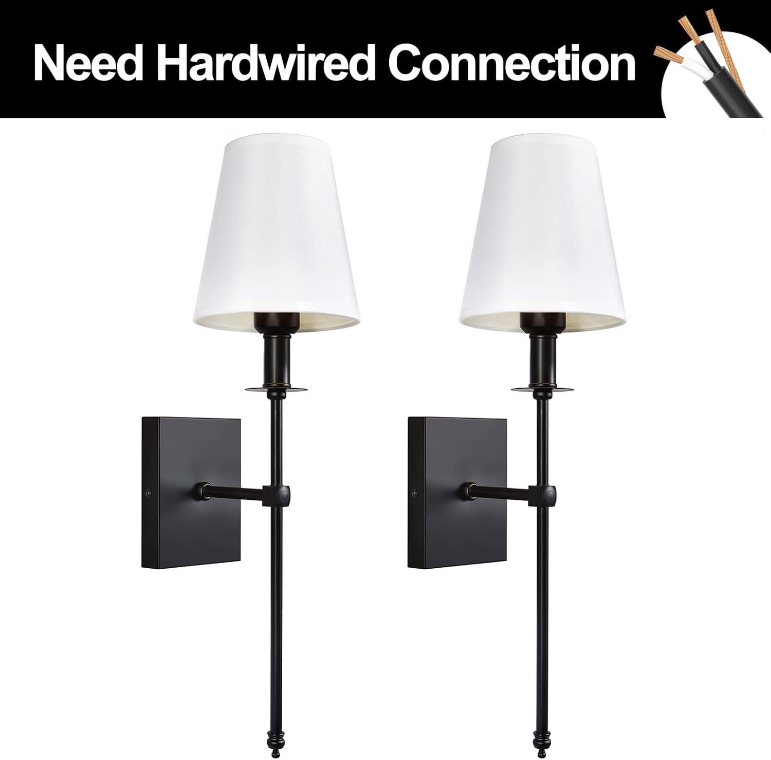 Battery Operated Black Wall Sconce Set Of 2,not Hardwired Fixture Wireless Wall Light ,dimmable Picture Sconces Cordless ,Easy To Install Battery Powered Lamp,for Bedroom, Lounge, Farmhouse Gallery