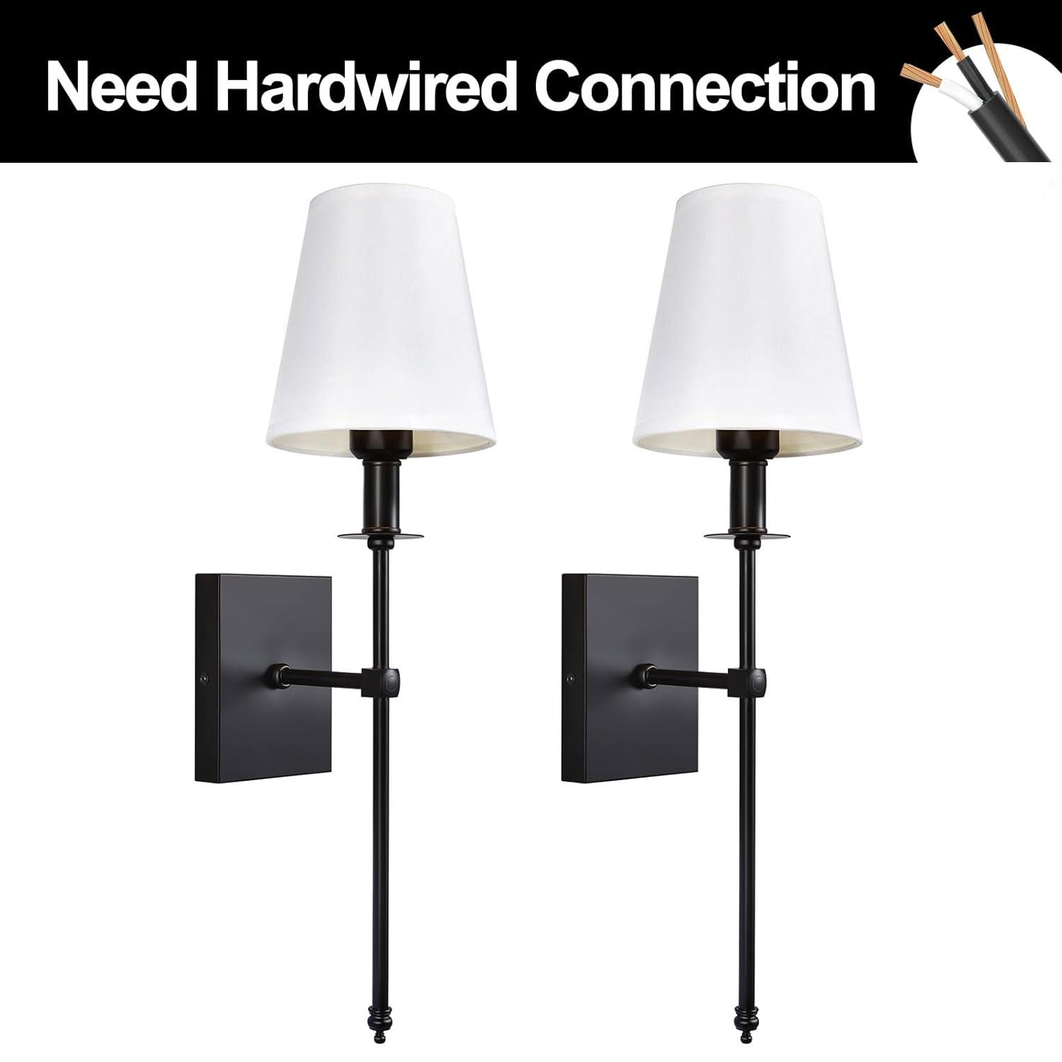 Battery Operated Black Wall Sconce Set Of 2,not Hardwired Fixture Wireless Wall Light ,dimmable Picture Sconces Cordless ,Easy To Install Battery Powered Lamp,for Bedroom, Lounge, Farmhouse Gallery