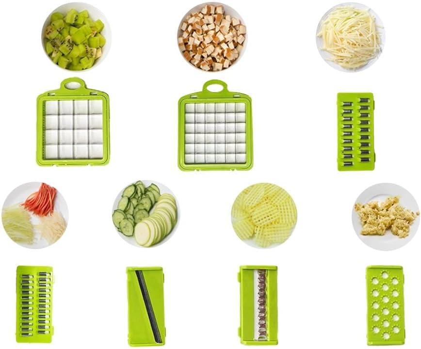 Vegetable Chopper,Pro Onion Chopper,14 in1 Multifunctional Food Chopper,Kitchen Veggie Chopper with 8 Blades,Vegetable Chopper With Container ,Vegetable Slicer Dicer Cutter,Salad,Garlic Chopper