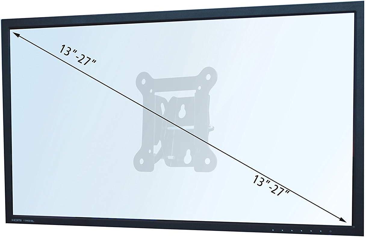 Black Steel Low Profile Tilting Wall Mount for 13"-27" Flat Panels