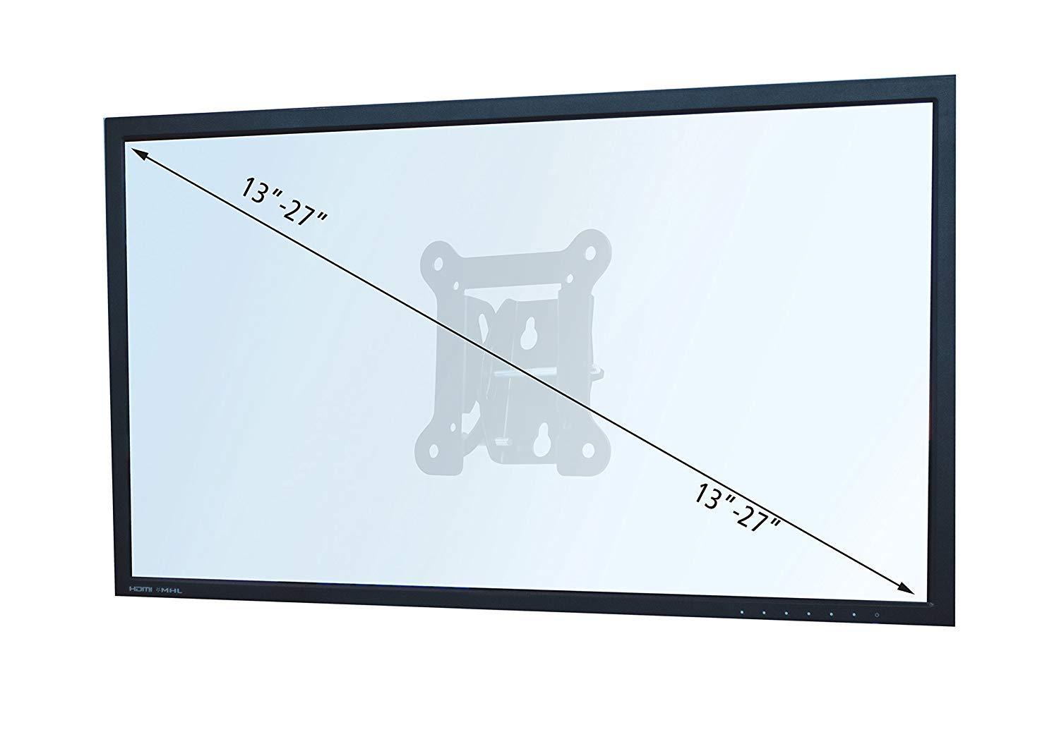Amer Mounts Tilting Flat Panel Wall Mount Bracket for Monitors/TVs Supports Flat Panel Sizes 13" to 27" EZW1327 - EZW1327 low-profile wall mount is made for most 13"-27" LED, LCD flat panel Monitor...