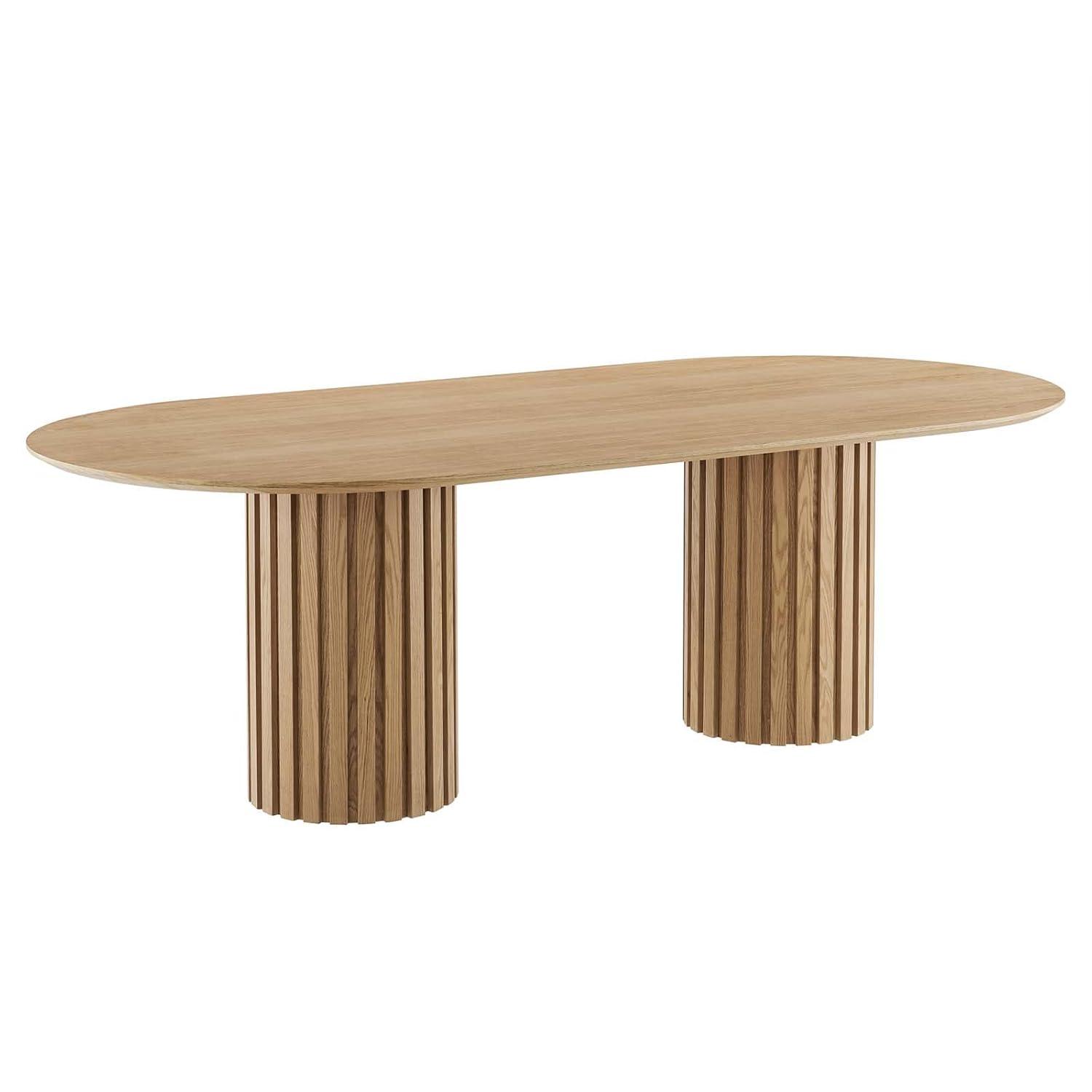 Senja 95" Oval Dining Table-EEI-6065-OAK-SET