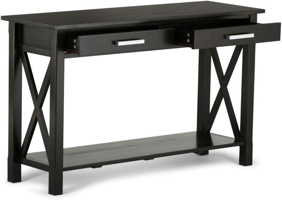 Simpli Home Kitchener 47"W Solid Wood Contemporary Storage Console Table with 2 Drawers and Bottom Storage Shelf