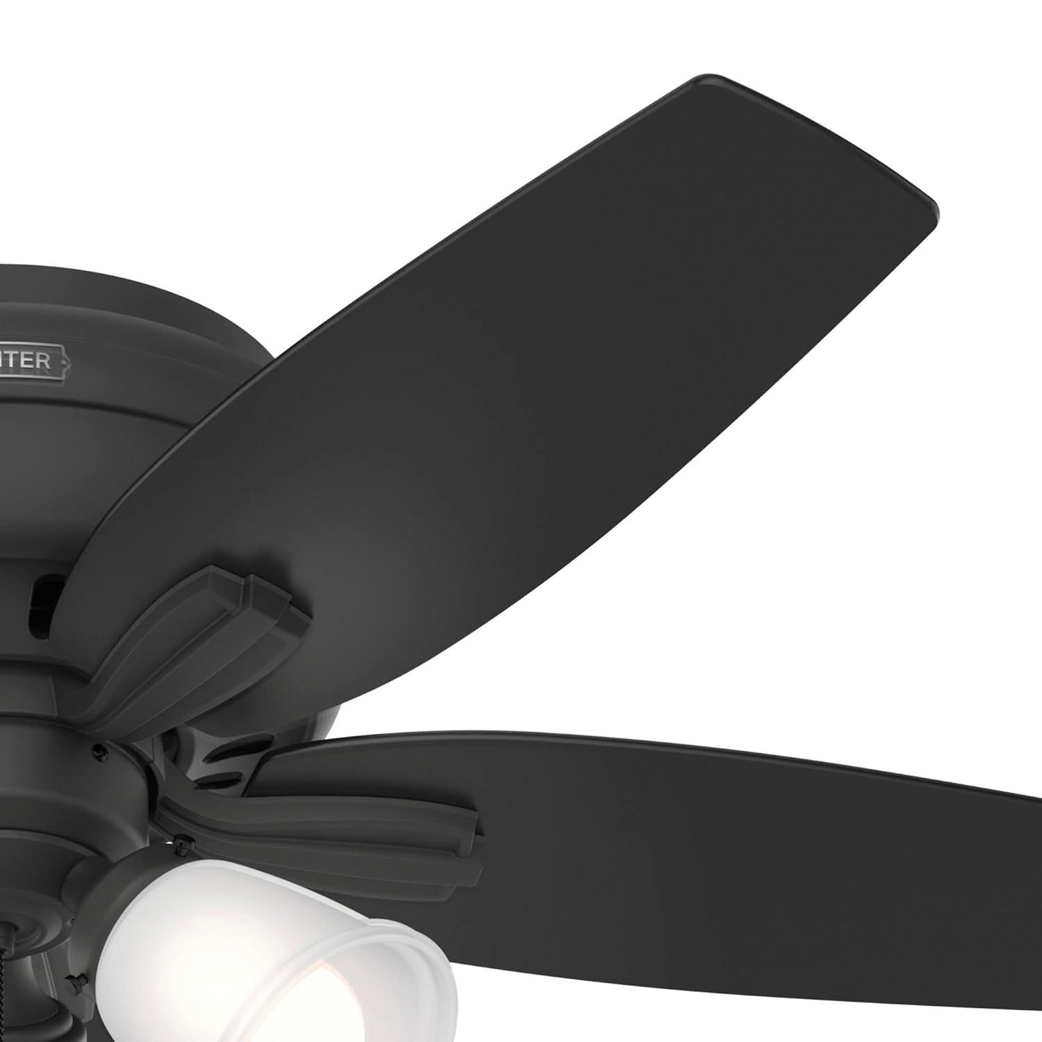 Hunter Fan Newsome 42" 5 - Blade Traditional Indoor Flush Mount Ceiling Fan with Lights and Pull Chains