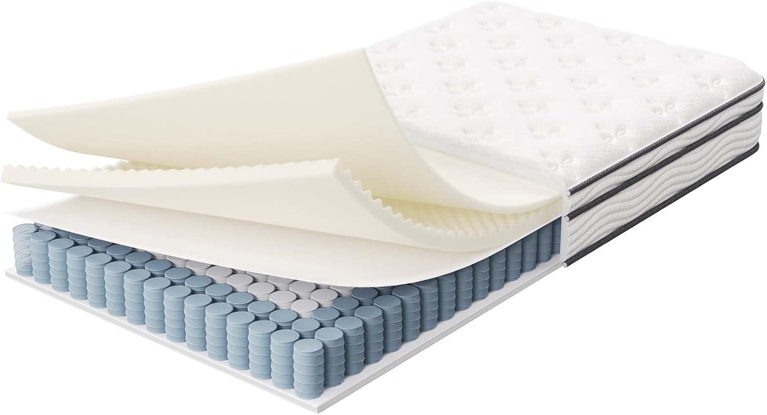 Modway Jenna 8" Modern Innerspring and Foam Twin Mattress in White