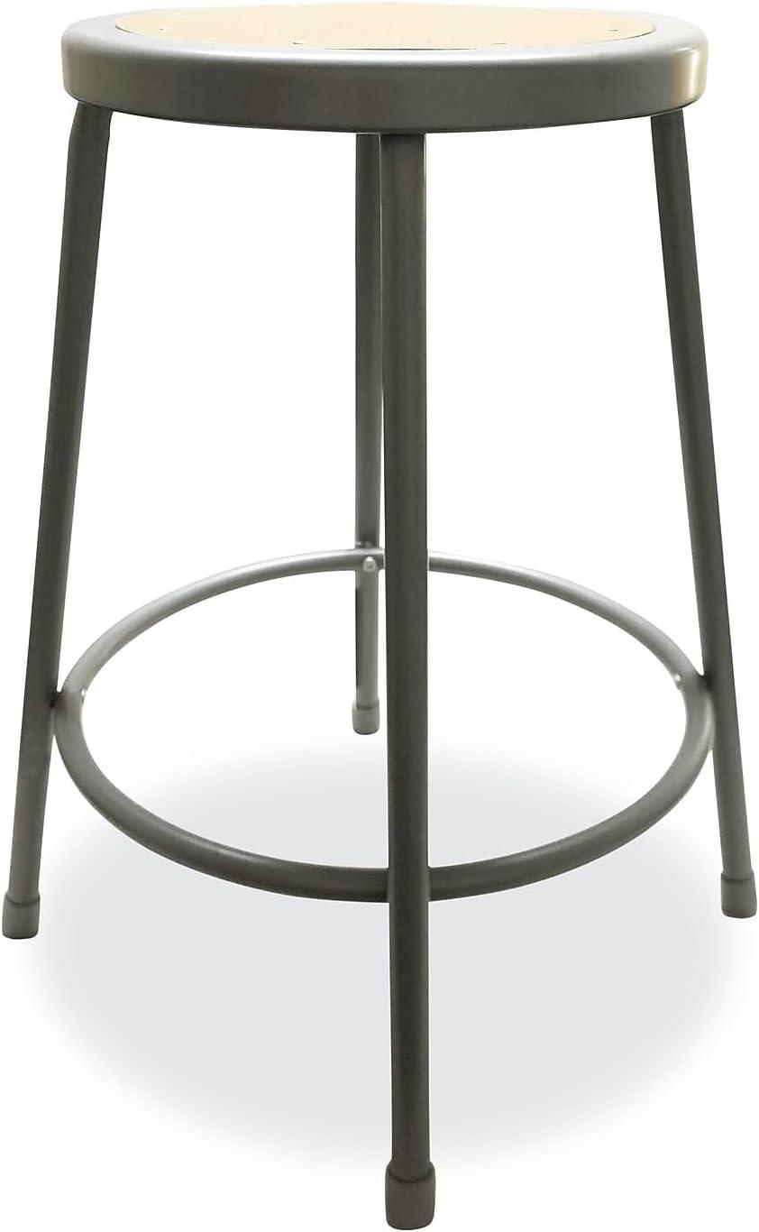 Brown and Gray Adjustable Backless Industrial Stool