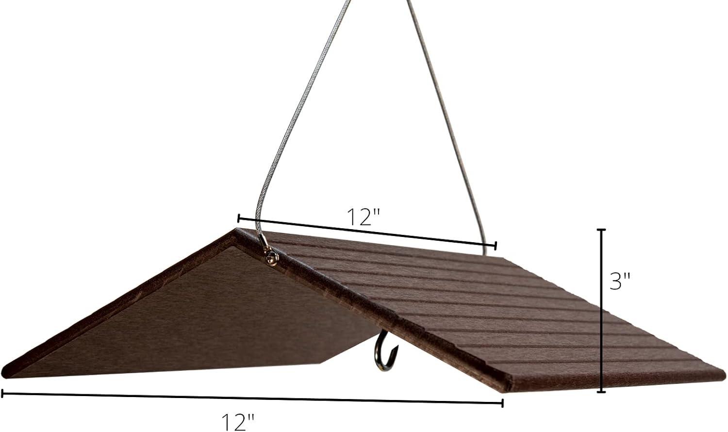 JCs Wildlife Poly Weather Cover - Rain Guard - Hang Bird Feeder or House Underneath for Protection from Rain or Snow - Easy to Clean and Use (Large,