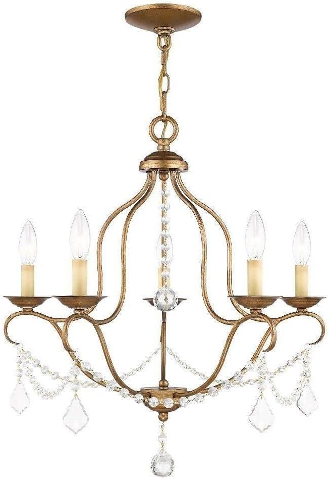 Livex Lighting Chesterfield 5 - Light Chandelier in  Antique Gold Leaf