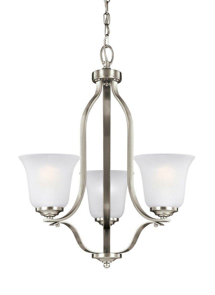 LeCeleBee Generation - Transitional Three Light Chandelier from Seagull-Emmons Collection in Pewter, Silver Finish, Brushed Nickel, Height: 22. 50 inches W...