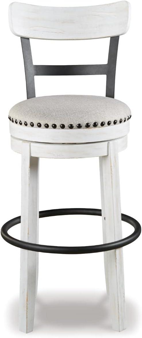 Gracie Oaks Design by Ashley Valebeck Modern Swivel Counter Height Barstool, Whitewash