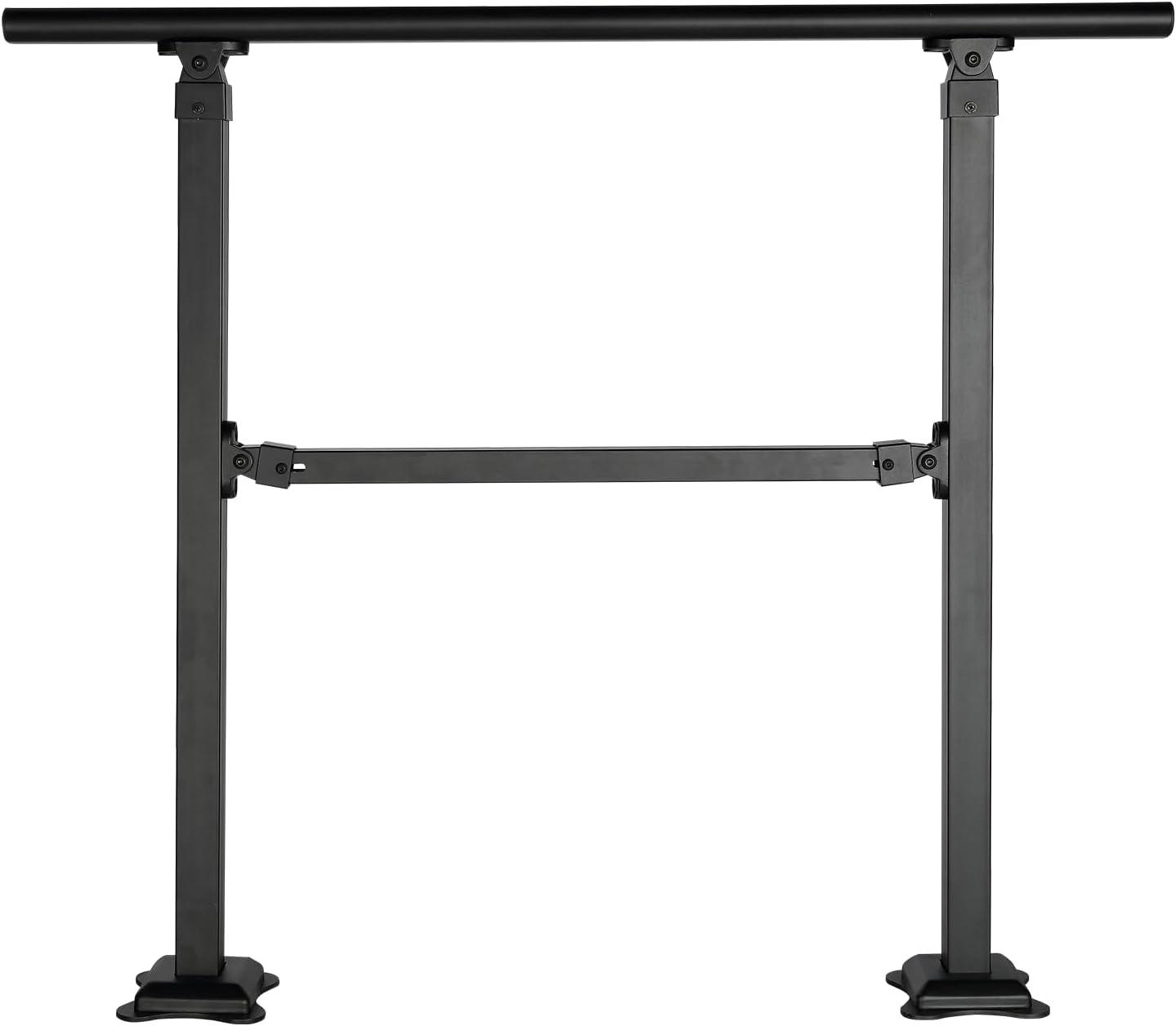 Adjustable Black Stainless Steel Handrail for 2-3 Steps