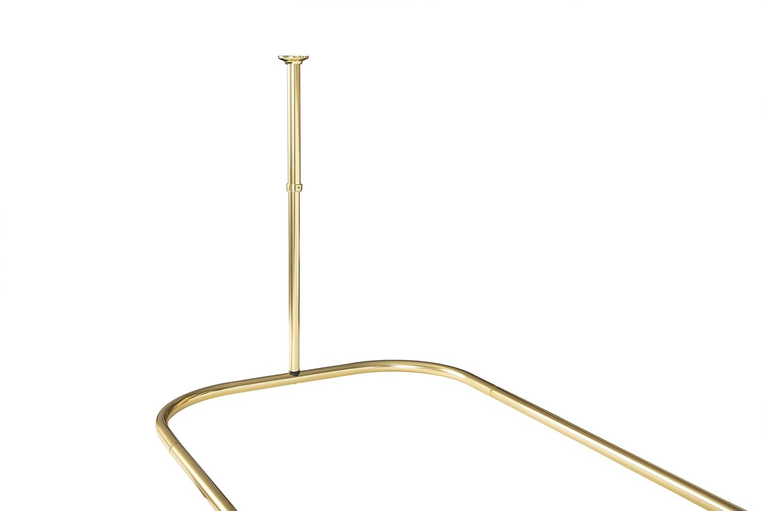 Utopia Alley Utopia Alley Rustproof Wall Mounted Aluminum Double L Shaped Shower Curtain Rod 72" L X 31.7" W,  With 24 Shower Hooks Included  & Ceiling Support ,Wall Mounted