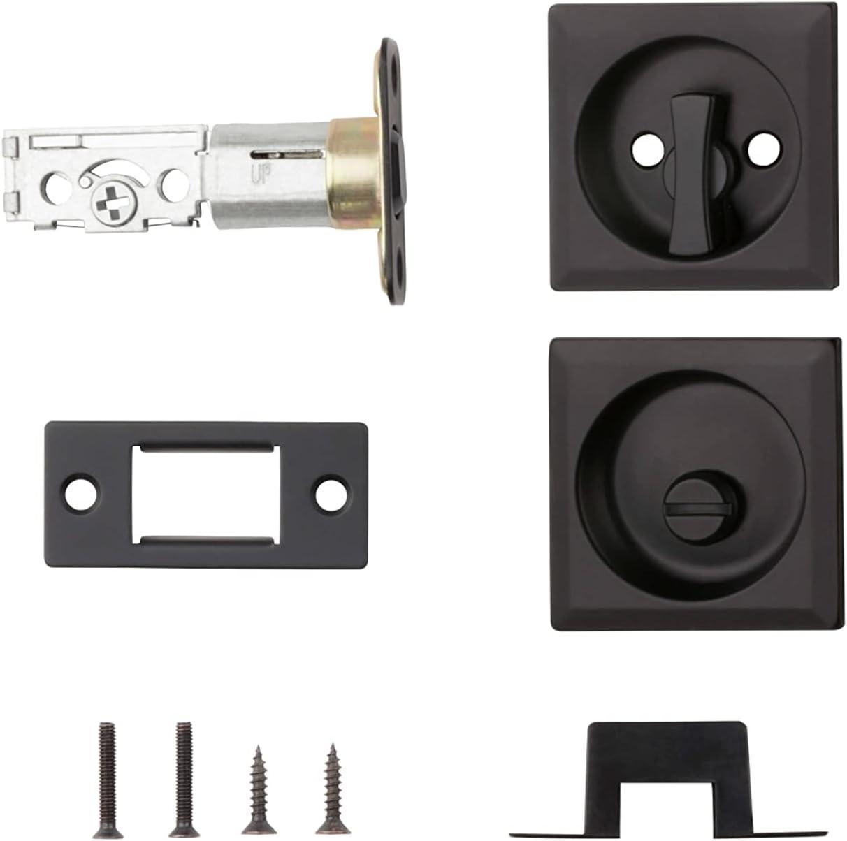 Kwikset 335Sqt Square Privacy Bed/Bath Pocket Door Lock - Black