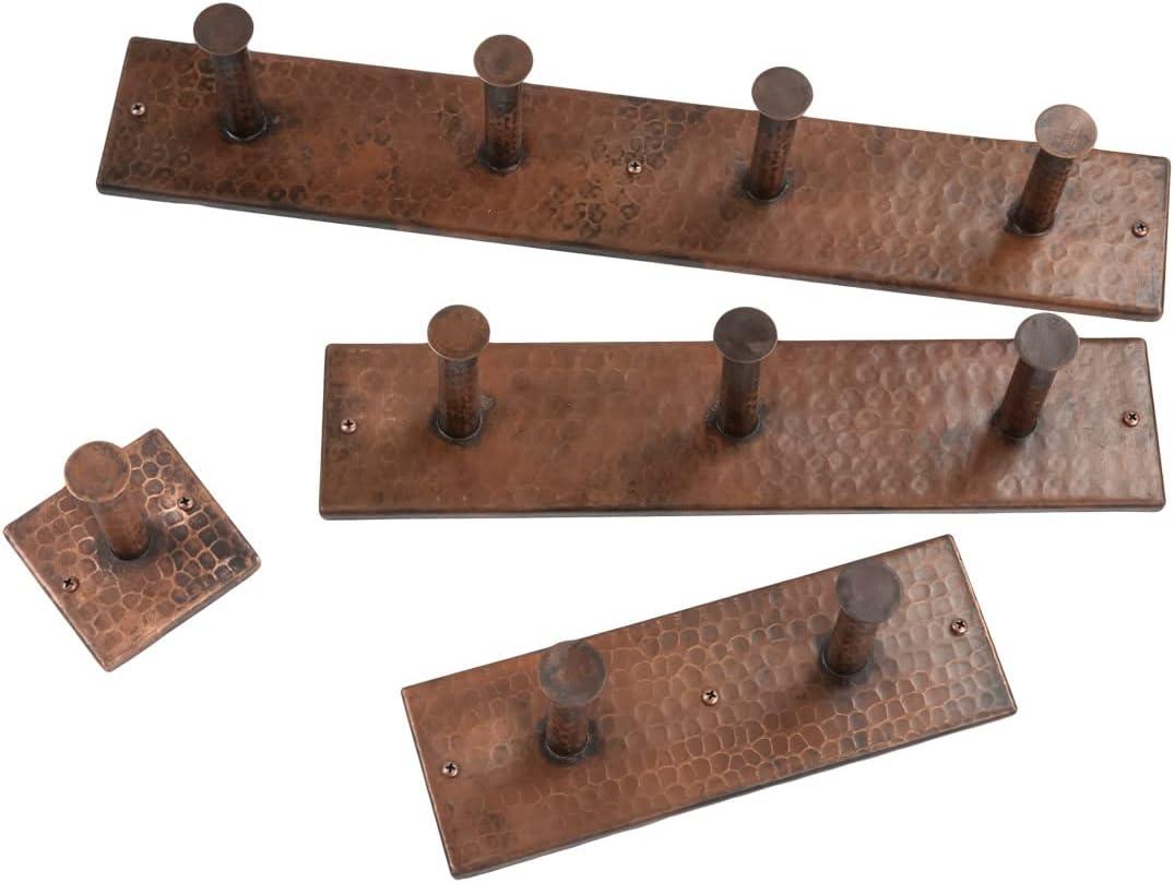 Hammered Copper Quadruple Robe/Towel Hook