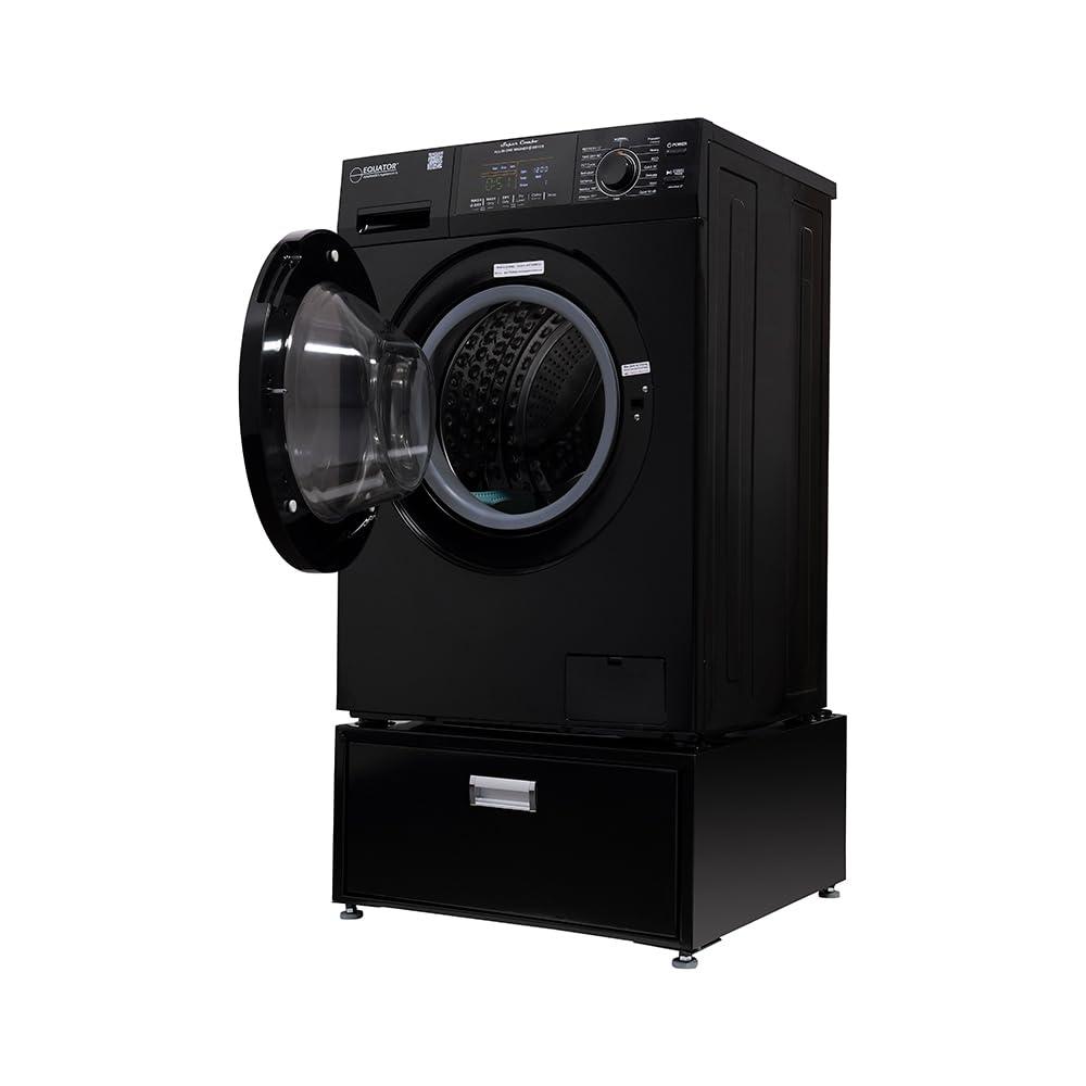 Equator Advanced Appliances All-in-one Washer Dryer Ventless FULLY BUILTIN 0-CLEARANCE 1.62cf/15lbs 110V 1400RPM with Pedestal EZ 4700 C + PDL 4455 Black