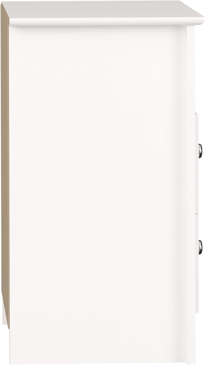 Prepac Tall 2 Drawer Nightstand with Open Shelf White: Laminated, Metal Glides, CARB Certified, 5 Year Warranty