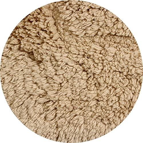 Home Weavers Double Ruffle Collection Toilet Lid Seat Cover, Elastic Edges, 100% Cotton Soft Non Slip Universal Fit for Standard Round Bath Room Bowl Lids, Washable, 18"x18" Toilet Lid Cover, Linen