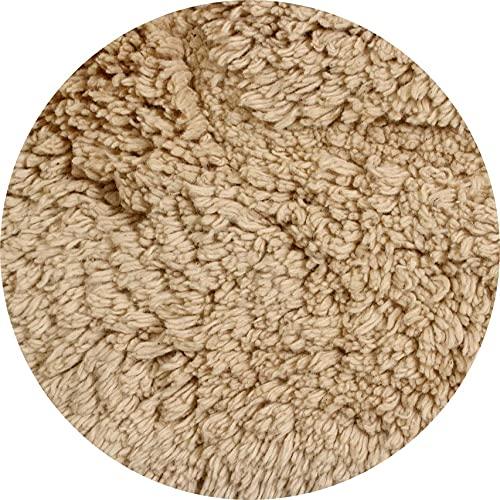 Home Weavers Double Ruffle Collection Toilet Lid Seat Cover, Elastic Edges, 100% Cotton Soft Non Slip Universal Fit for Standard Round Bath Room Bowl Lids, Washable, 18"x18" Toilet Lid Cover, Linen