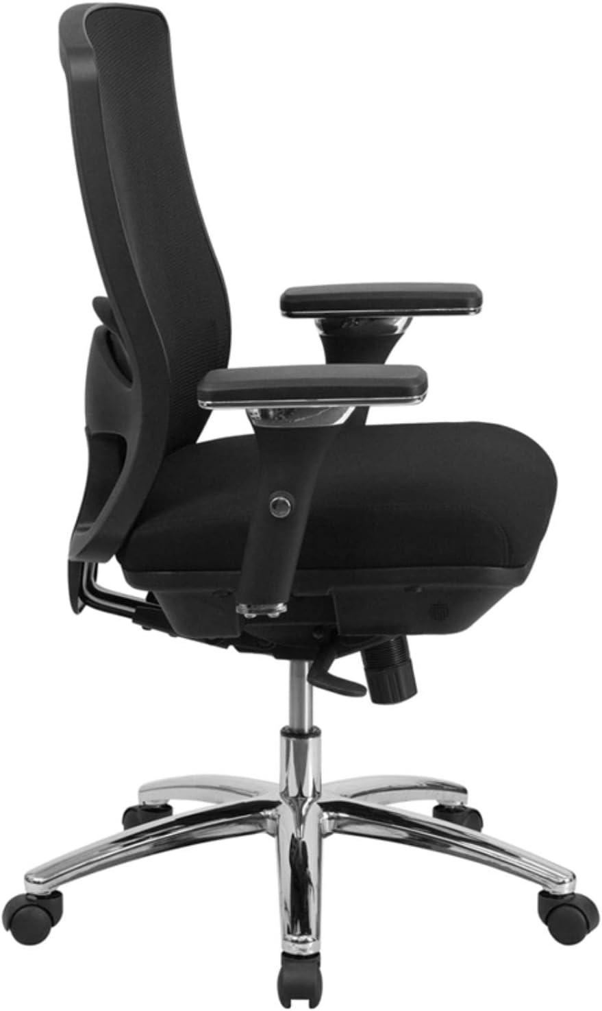 Black Mesh and Chrome Adjustable Swivel Office Chair