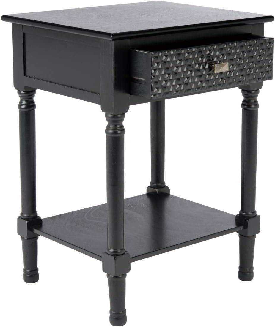 SAFAVIEH Halton Geometric 1 Drawer Accent Table, Black