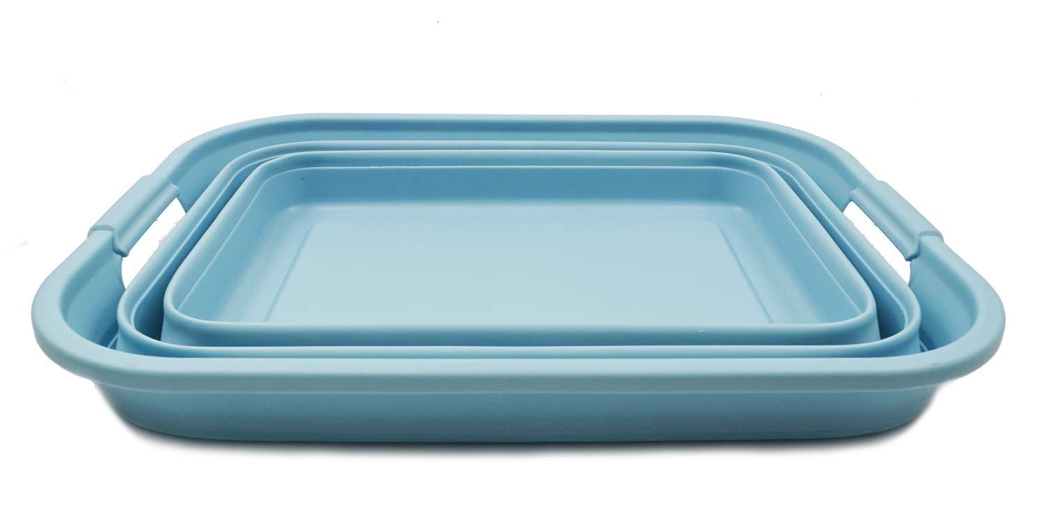 SAMMART 42L(11 gallon) Collapsible Plastic Laundry Basket, Sea Angel