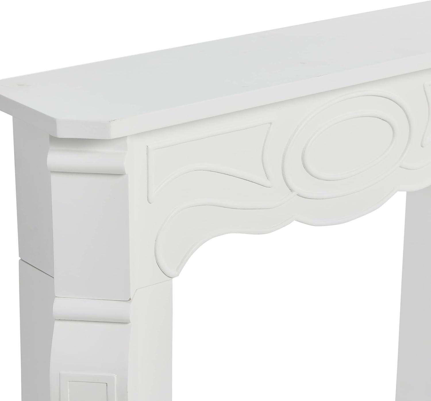 Victorian White Painted Wood Decorative Fireplace Mantel