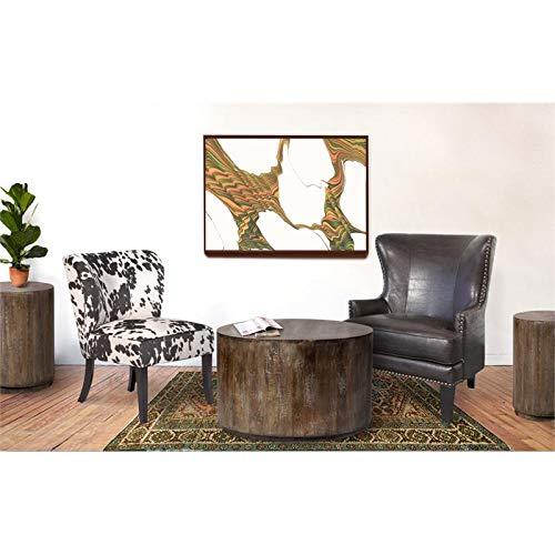 Hawthorne Collections Barrow Leather Accent Chair with High Back in Espresso