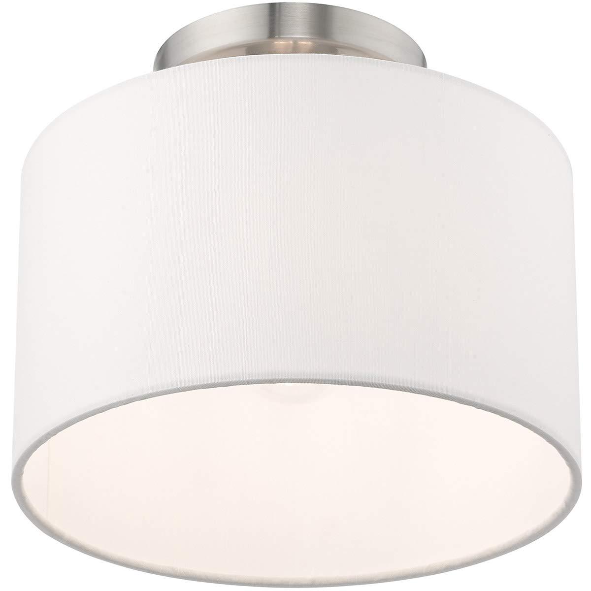 Livex Lighting Clark 1 - Light Semi-Flush Mount in  Brushed Nickel