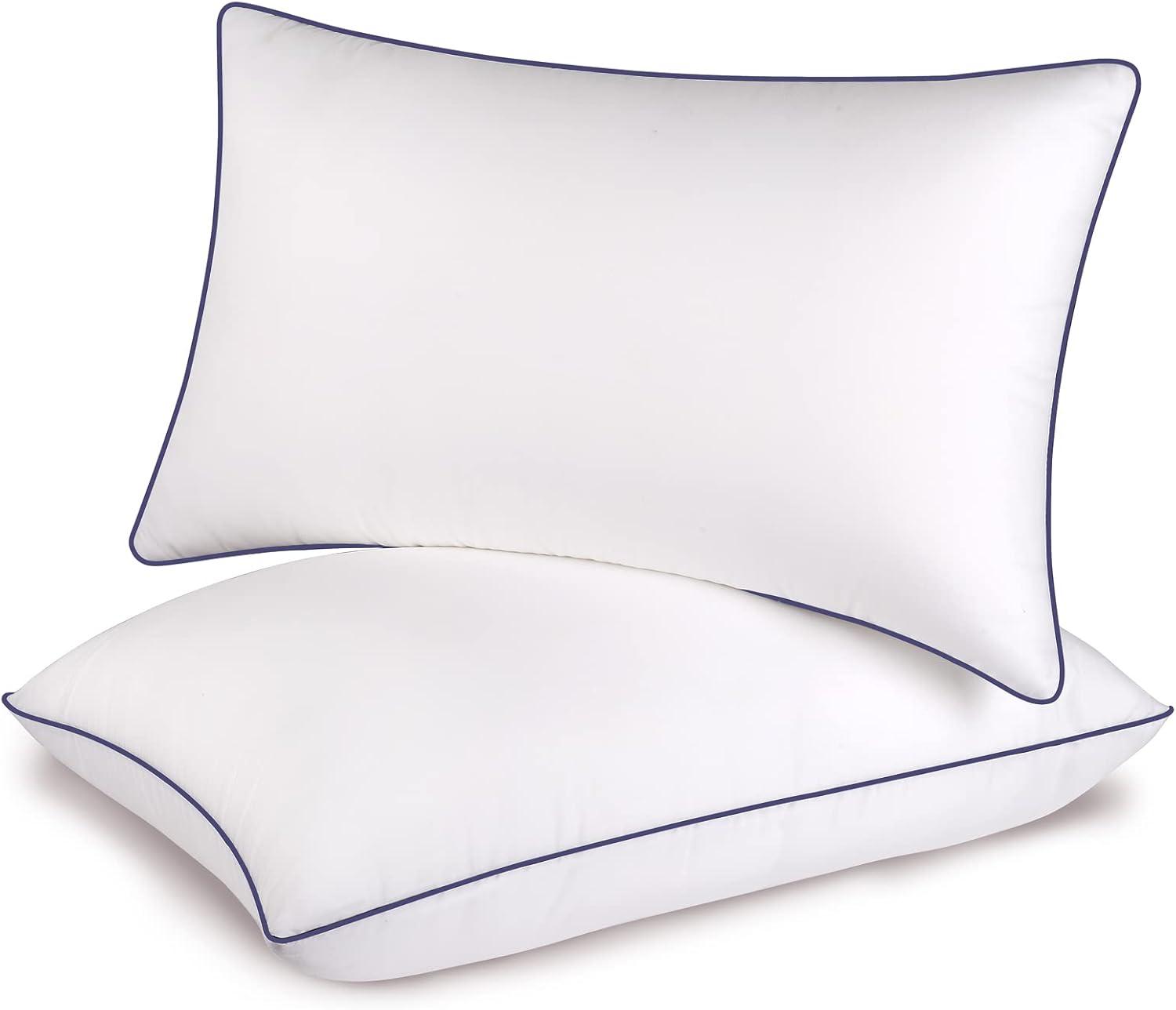 King Size White Polyester Bed Pillow Set