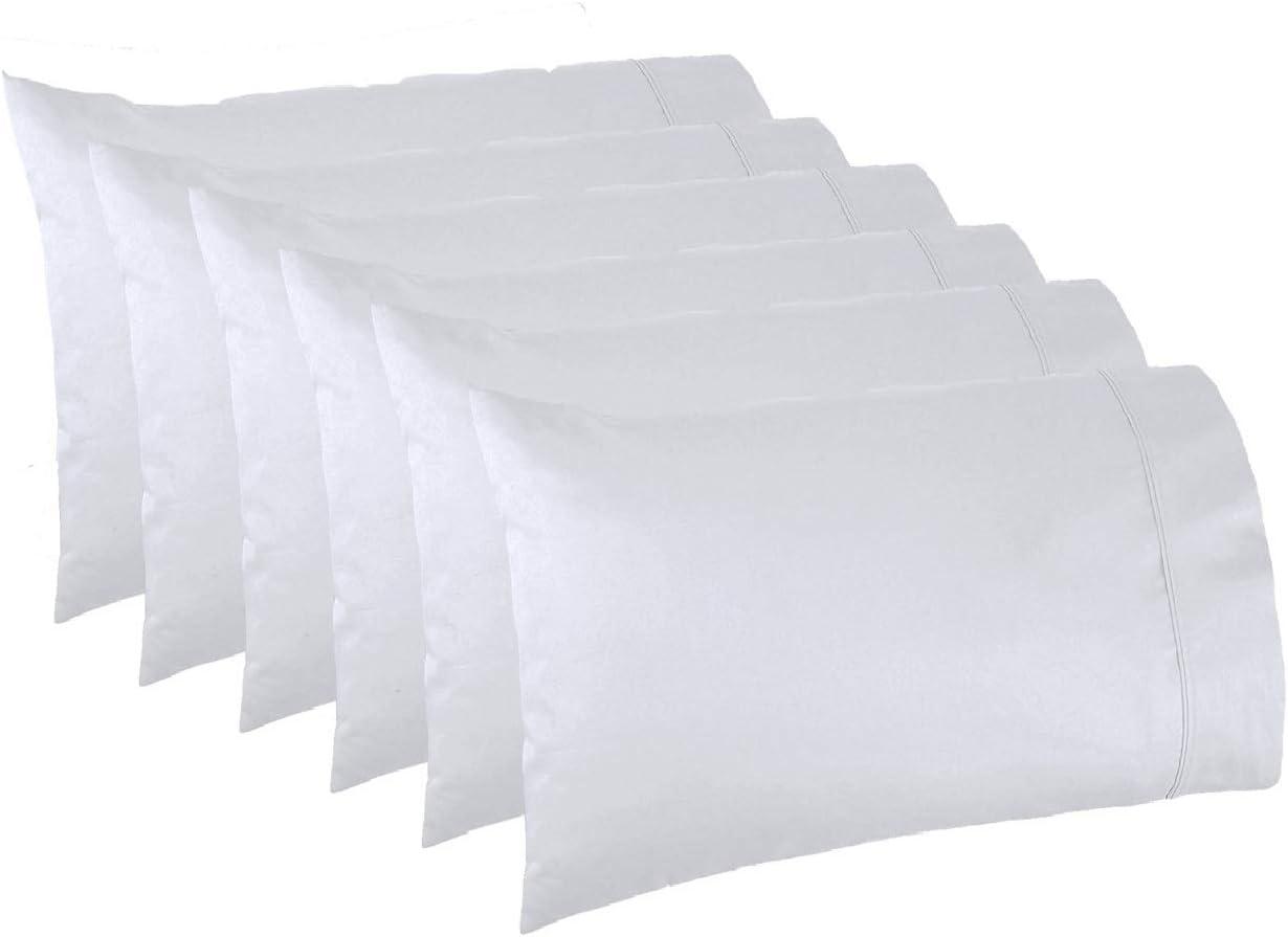 White Cotton Blend Standard/Queen Pillowcases Set of 6