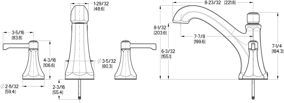 Polished Nickel Two-Handle Roman Tub Faucet