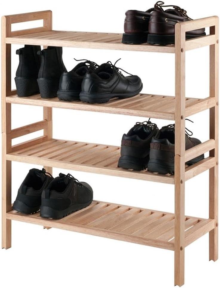 2pc Mercury Stackable Shoe Rack Set Natural - Winsome: Hardwood Organizer for Closet & Entryway