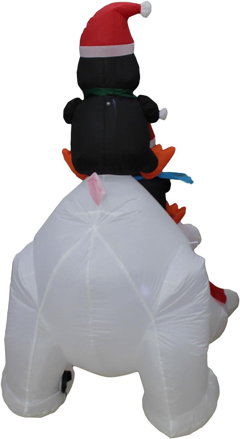 Christmas - Inflatable 6 Ft  Polar Bear With Penguins