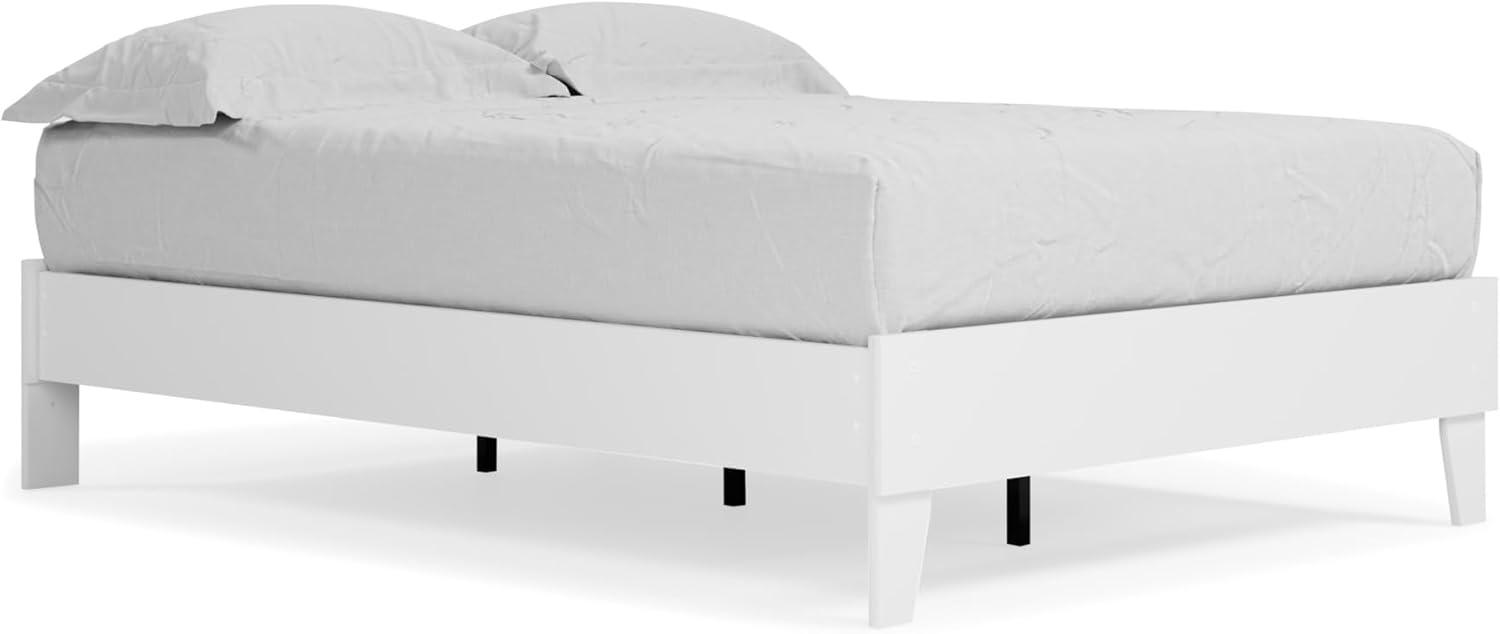 Full Piperton Platform Bed White - Signature Design by Ashley: Modern Style, No Box Spring Needed