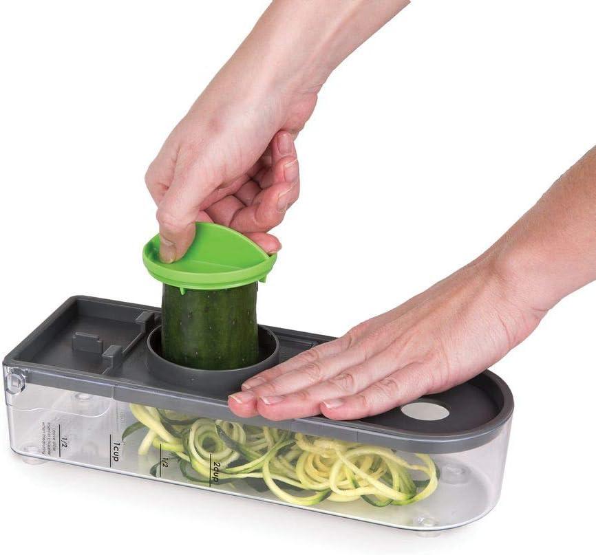 Prepworks Veggie Chopper Dicer and Spiralizer: Manual Food Chopper with Container, 3 Blades, Dishwasher-Safe