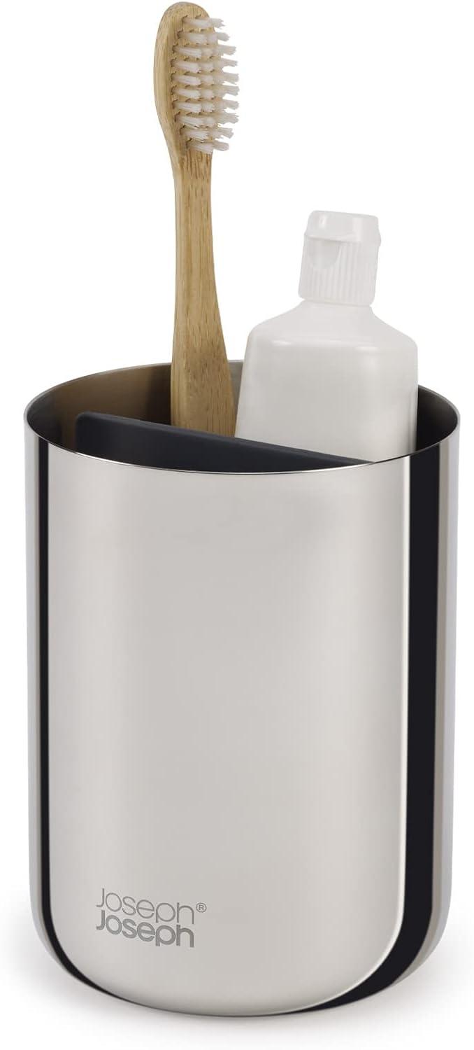 Joseph Joseph EasyStore Luxe Stainless Steel Compact Toothbrush Holder