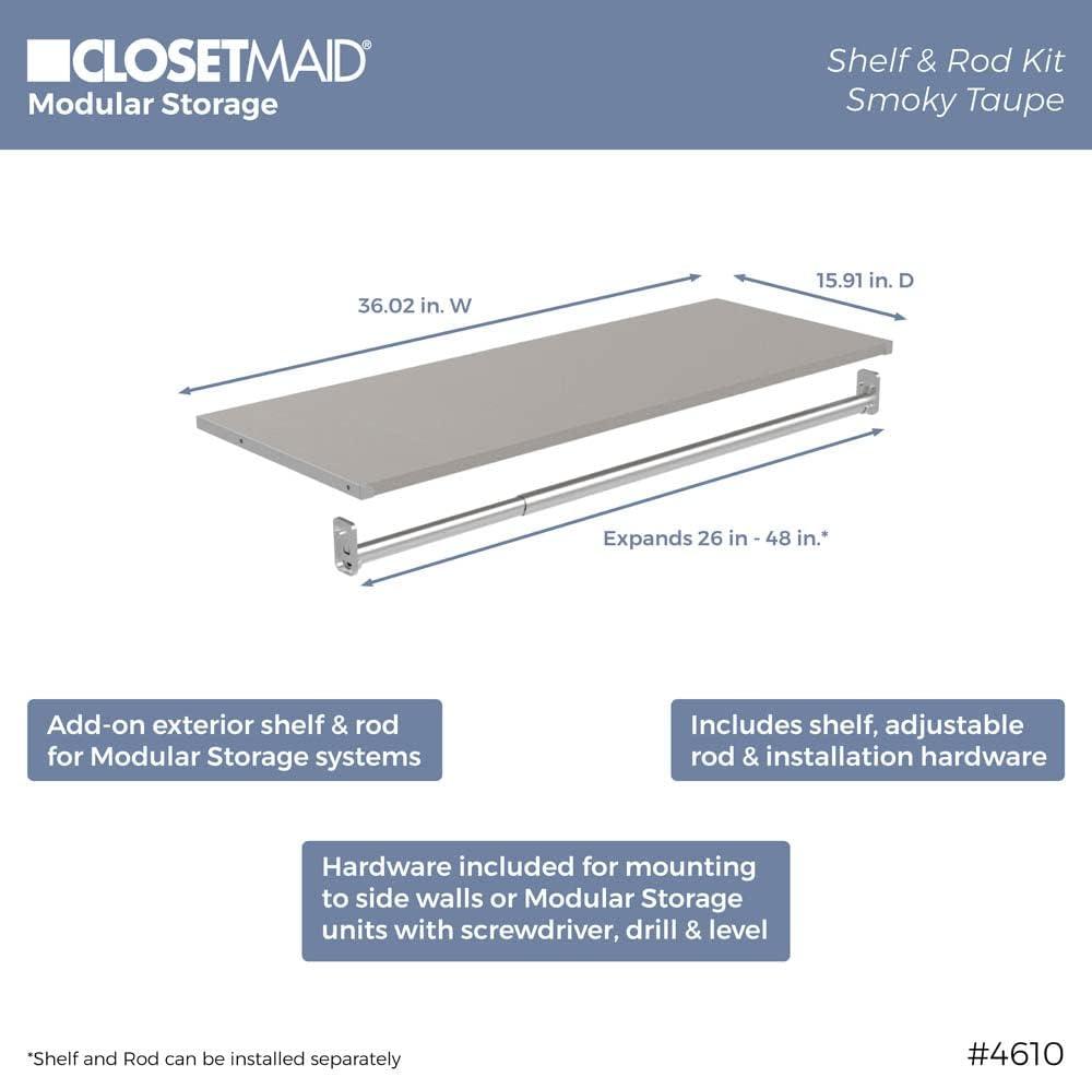 Modular Storage 36.02" W Shelf & Closet Rod