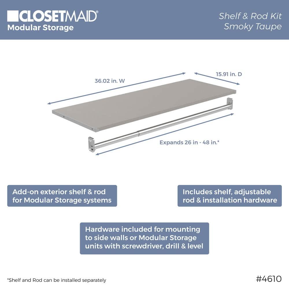 Modular Storage 36.02" W Shelf & Closet Rod