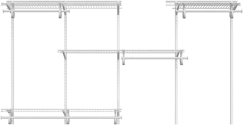 ShelfTrack 60" W - 96" W Closet System Starter Kit