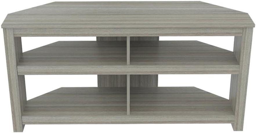 Inval 4-Shelf Corner TV Stand for TVs up to 60”, Washed Oak