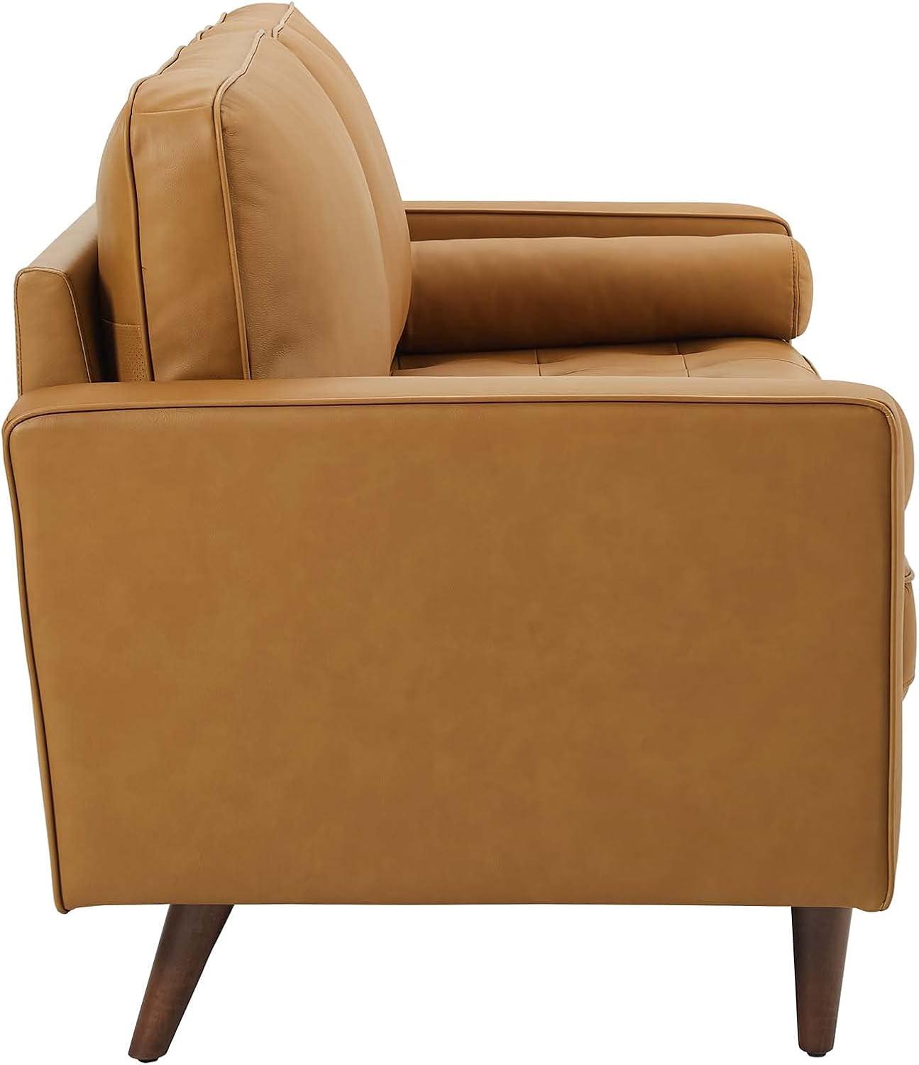 73" Valour Leather Sofa Tan - Modway
